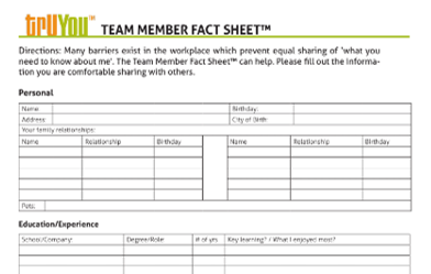 Team Member Fact Sheet